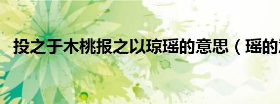 投之于木桃报之以琼瑶的意思（瑶的意思）