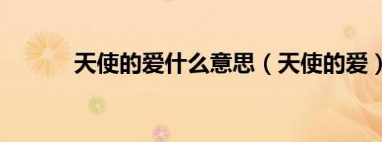 天使的爱什么意思（天使的爱）