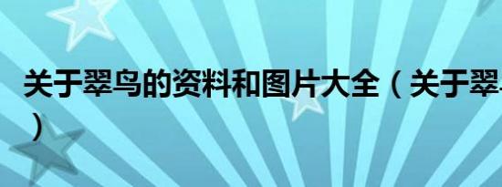关于翠鸟的资料和图片大全（关于翠鸟的资料）