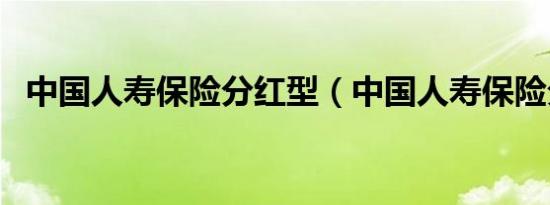 中国人寿保险分红型（中国人寿保险分红）