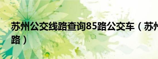 苏州公交线路查询85路公交车（苏州公交线路）