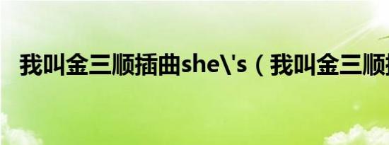 我叫金三顺插曲she's（我叫金三顺插曲）