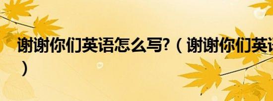 谢谢你们英语怎么写?（谢谢你们英语怎么说）