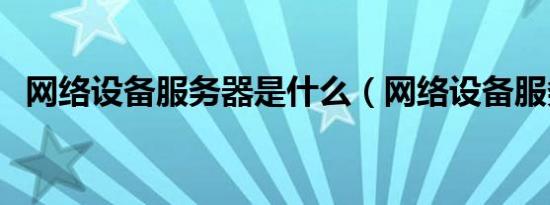 网络设备服务器是什么（网络设备服务器）