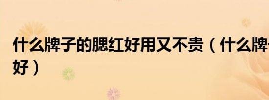 什么牌子的腮红好用又不贵（什么牌子的腮红好）