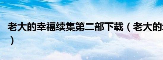 老大的幸福续集第二部下载（老大的幸福续集）