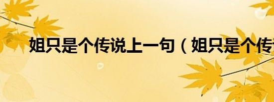 姐只是个传说上一句（姐只是个传说）