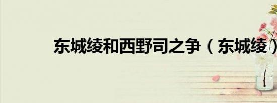 东城绫和西野司之争（东城绫）