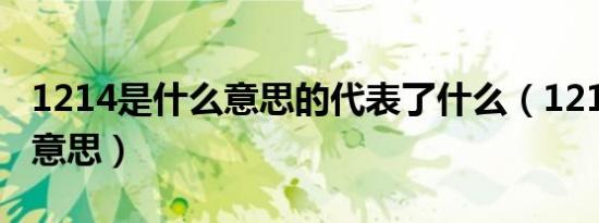 1214是什么意思的代表了什么（1214是什么意思）