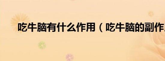 吃牛脑有什么作用（吃牛脑的副作用）