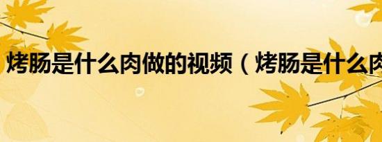 烤肠是什么肉做的视频（烤肠是什么肉做的）