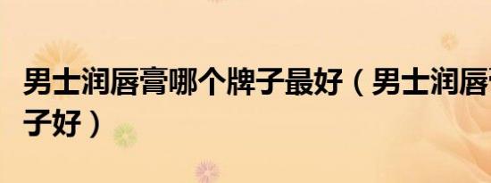 男士润唇膏哪个牌子最好（男士润唇膏哪个牌子好）