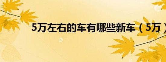 5万左右的车有哪些新车（5万）