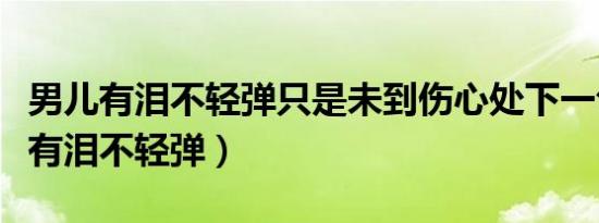 男儿有泪不轻弹只是未到伤心处下一句（男儿有泪不轻弹）