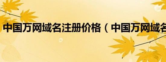 中国万网域名注册价格（中国万网域名注册）