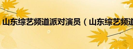 山东综艺频道派对演员（山东综艺频道派对）