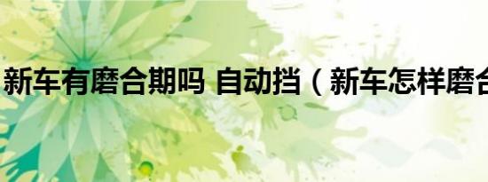 新车有磨合期吗 自动挡（新车怎样磨合最好）