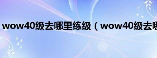 wow40级去哪里练级（wow40级去哪升级）