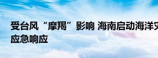受台风“摩羯”影响 海南启动海洋灾害Ⅳ级应急响应