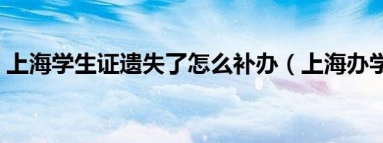 上海学生证遗失了怎么补办（上海办学生证）