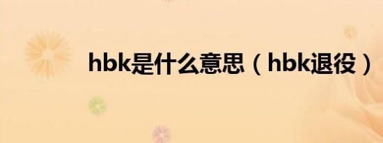 hbk是什么意思（hbk退役）