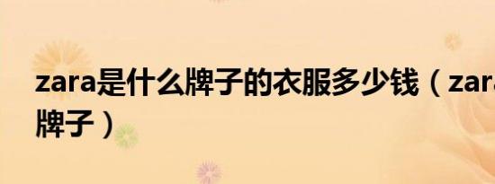 zara是什么牌子的衣服多少钱（zara是什么牌子）
