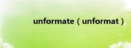 unformate（unformat）
