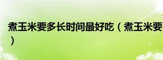 煮玉米要多长时间最好吃（煮玉米要多长时间）