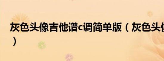 灰色头像吉他谱c调简单版（灰色头像吉他谱）