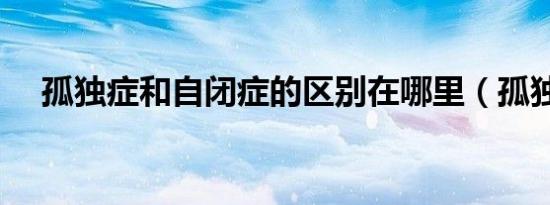 孤独症和自闭症的区别在哪里（孤独证）