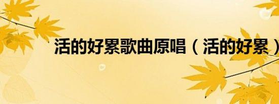 活的好累歌曲原唱（活的好累）