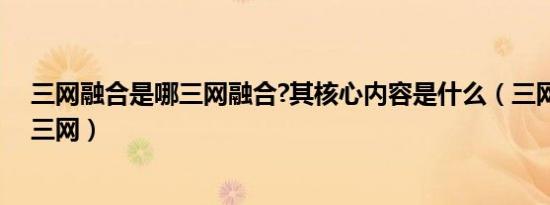 三网融合是哪三网融合?其核心内容是什么（三网融合是哪三网）