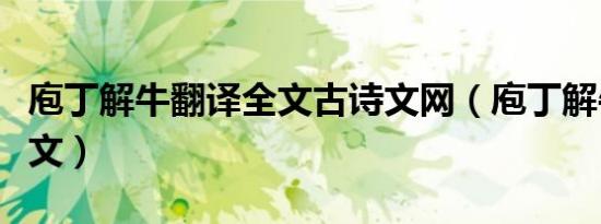 庖丁解牛翻译全文古诗文网（庖丁解牛翻译全文）