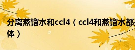 分离蒸馏水和ccl4（ccl4和蒸馏水都是无色液体）