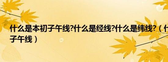什么是本初子午线?什么是经线?什么是纬线?（什么是本初子午线）