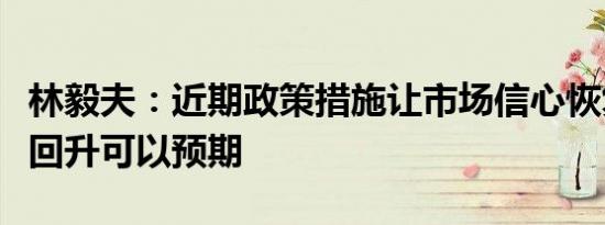 林毅夫：近期政策措施让市场信心恢复，经济回升可以预期