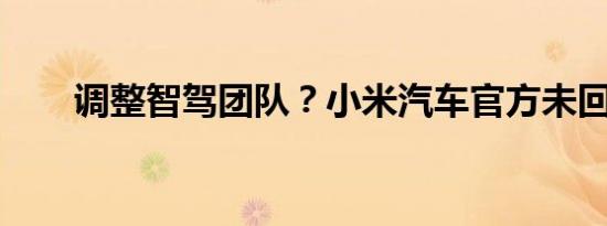 调整智驾团队？小米汽车官方未回应