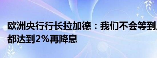 欧洲央行行长拉加德：我们不会等到所有指标都达到2%再降息