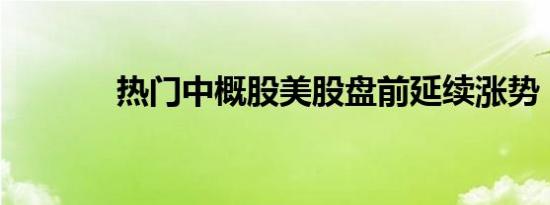 热门中概股美股盘前延续涨势
