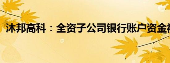 沐邦高科：全资子公司银行账户资金被冻结