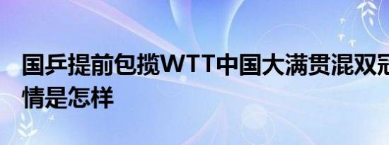 国乒提前包揽WTT中国大满贯混双冠亚军 详情是怎样