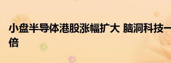 小盘半导体港股涨幅扩大 脑洞科技一度涨近6倍