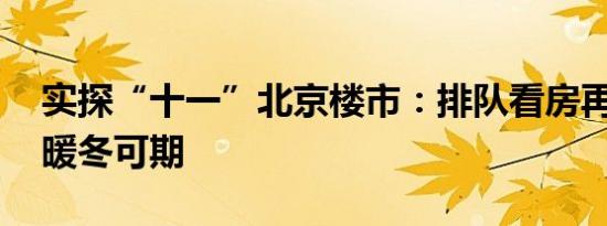 实探“十一”北京楼市：排队看房再现 房市暖冬可期