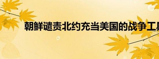 朝鲜谴责北约充当美国的战争工具
