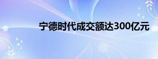 宁德时代成交额达300亿元