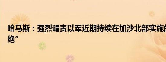 哈马斯：强烈谴责以军近期持续在加沙北部实施的“种族灭绝”