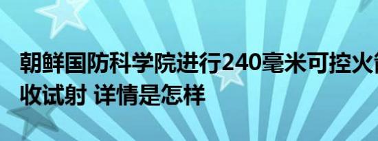 朝鲜国防科学院进行240毫米可控火箭炮弹验收试射 详情是怎样