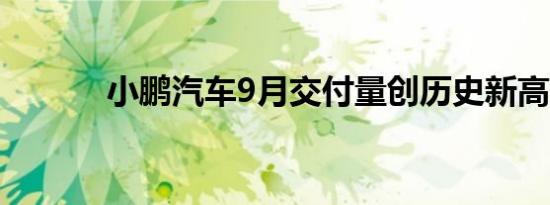 小鹏汽车9月交付量创历史新高