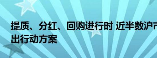 提质、分红、回购进行时 近半数沪市公司推出行动方案