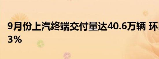 9月份上汽终端交付量达40.6万辆 环比增长8.3%